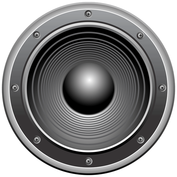 Chrome-rimmed loudspeaker driver cranking Rocktress Radio metal